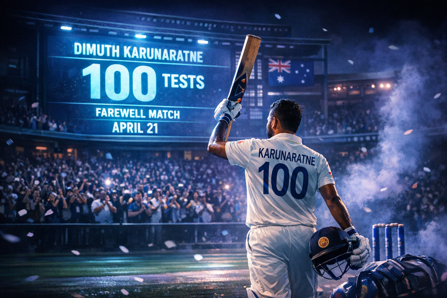 Dimuth Karunaratne Caps Century of Tests with Retirement on Historic April 21 Date