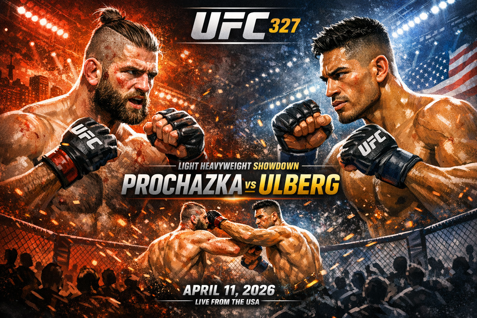 Prochazka and Ulberg Collide at UFC 327 in a Light Heavyweight Reckoning